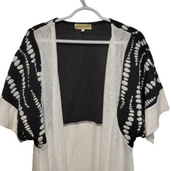 Open Front Cardigan Plus Size Linen Cardigan Short Sleeve Size S -- Fits Large - Picture 2 of 5